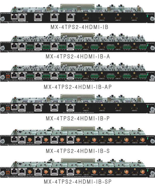 MX-4TPS2-4HDMI-IB: новые модели интерфейсных плат для матричных коммутаторов Lightware
